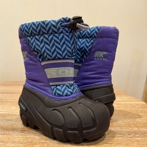 Sorel toddler insulated & waterproof snow boots Purple and Black